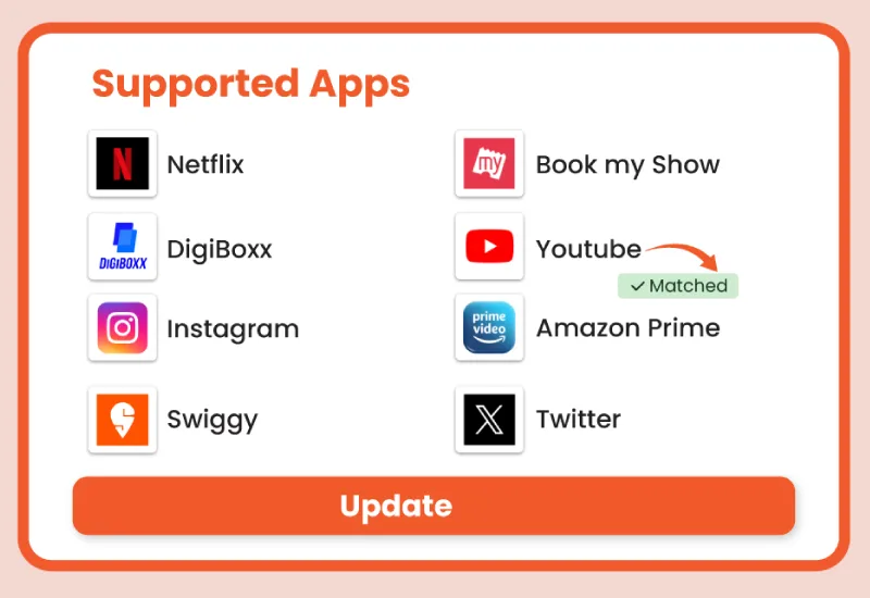 Click update link matched