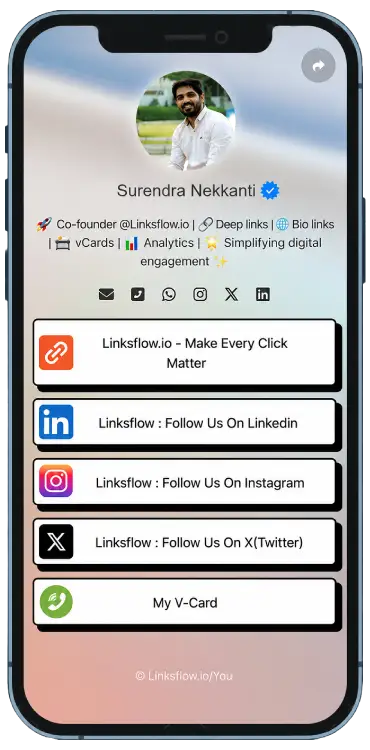 Linksflow Biolink mobile mockup